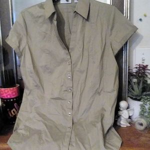 Tan Collared short sleeve top